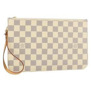 LOUIS VUITTON Damier Azur Neverfull MM Pouch LV Auth 149202